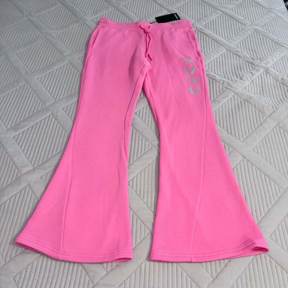 True Religion Alternating Twisted Flare Pant Azalea Pink M bootcut sweats, cozy